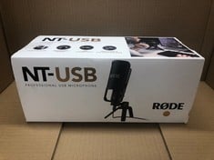 RØDE NT-USB VERSATILE STUDIO-QUALITY CONDENSER USB MICROPHONE WITH POP FILTER AND TRIPOD FOR STREAMING, GAMING, PODCASTING, MUSIC PRODUCTION, VOCAL AND INSTRUMENT RECORDING.: LOCATION - E RACK