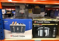 QUANTITY OF KITCHEN & APPLIANCES ITEMS TO INCLUDE RUSSELL HOBBS ELECTRIC RICE COOKER & STEAMER - 1.8L (10 CUP) KEEP WARM FUNCTION, REMOVABLE NON STICK BOWL, EASY TO CLEAN, STEAMER BASKET, MEASURING C