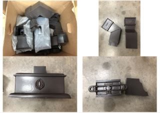 QUANTITY OF ASSORTED PLUMBING ITEMS TO INCLUDE METAL OUTDOOR GUTTER HOPPER: LOCATION - BACK WALL(COLLECTION OR OPTIONAL DELIVERY AVAILABLE)