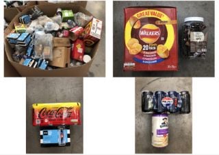 PALLET OF ASSORTED FOOD AND DRINKS TO INCLUDE WALKERS VARIETY PACK SOME ITEMS MAY BE PAST BBD: LOCATION - REAR FLOOR(COLLECTION OR OPTIONAL DELIVERY AVAILABLE)