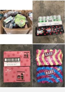 PALLET OF ASSORTED FOOD AND DRINKS TO INCLUDE BARR MULTI PACK CREAM SODA SOME ITEMS MAY BE PAST BBD: LOCATION - REAR FLOOR(COLLECTION OR OPTIONAL DELIVERY AVAILABLE)