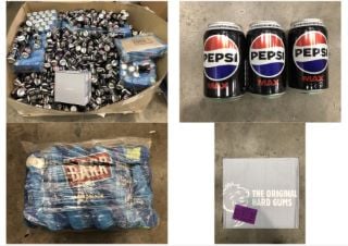 PALLET OF ASSORTED DRINKS TO INCLUDE PEPSI 330ML CANS SOME ITEMS MAY BE PAST BBD: LOCATION - MIDDLE FLOOR(COLLECTION OR OPTIONAL DELIVERY AVAILABLE)