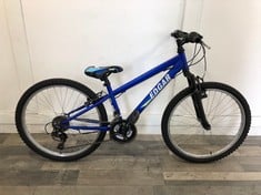 EDGAR BLUE MOUNTAIN BIKE FRONT SUSPENSION 24" WHEELS 14" FRAME SHIMANO REVOSHIFT GEARS :: LOCATION - MIDDLE FLOOR(COLLECTION OR OPTIONAL DELIVERY AVAILABLE)