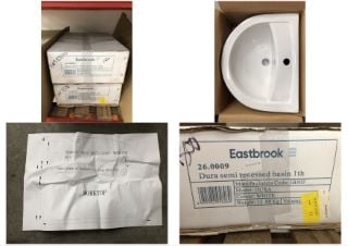 2 X EASTBROOK DURA SEMI RECESSED BASIN 1TH WHITE: LOCATION - LEFT RACK(COLLECTION OR OPTIONAL DELIVERY AVAILABLE)