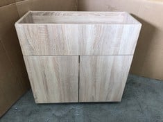 700MM SEMI RECESSED WASHBASIN UNIT NATURAL OAK FINISH: LOCATION - LEFT RACK(COLLECTION OR OPTIONAL DELIVERY AVAILABLE)