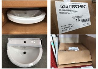 VITRA WHITE CERAMIC BATHROOM SINK : LOCATION - LEFT RACK(COLLECTION OR OPTIONAL DELIVERY AVAILABLE)