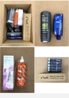 QUANTITY OF ASSORTED BEAUTY ITEMS TO INCLUDE DOVE MEN CARE + FRESH ELEMENT SHOWER GEL - COLLECTION ONLY - LOCATION RIGHT RACK