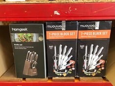 QUANTITY OF ASSORTED KITCHEN KNIFE SETS TO INCLUDE HOMGEEK KNIFE BLOCK SET ID MAY BE REQUIRED - COLLECTION ONLY - LOCATION RIGHT RACK