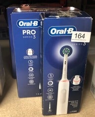 QUANTITY OF HEALTH & BEAUTY ITEMS TO INCLUDE ORAL-B PRO 3 ELECTRIC TOOTHBRUSH FOR ADULTS, 1 CROSS ACTION TOOTHBRUSH HEAD, 3 MODES, ORAL B ELECTRIC TOOTHBRUSH WITH PRESSURE SENSOR, 2 PIN UK PLUG, 3000