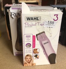 QUANTITY OF HEALTH & BEAUTY ITEMS TO INCLUDE WAHL TRIMMER FOR WOMEN, LADIES SHAVERS, FEMALE HAIR REMOVAL METHODS, BIKINI TRIMMING AND STYLING, BATTERY OPERATED, PERSONAL TRIMMING KIT, PINK: LOCATION