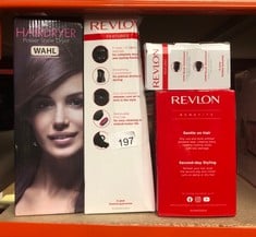 QUANTITY OF HEALTH & BEAUTY ITEMS TO INCLUDE REVLON HAIR TOOLS RVHA6017UK TANGLE FREE HOT AIR STYLER, BLACK: LOCATION - B