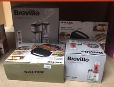 QUANTITY OF KITCHEN & APPLIANCES ITEMS TO INCLUDE BREVILLE BLEND ACTIVE PERSONAL BLENDER & SMOOTHIE MAKER | 350W | 2 PORTABLE BLEND ACTIVE BOTTLES (600ML) | LEAK PROOF LIDS | WHITE & GREEN [VBL246]: