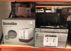 QUANTITY OF KITCHEN & APPLIANCES ITEMS TO INCLUDE BREVILLE EDGE DEEP CHASSIS 2-SLICE TOASTER | TOASTS ALL THE WAY TO THE TOP | BRUSHED STAINLESS STEEL [VTT981]: LOCATION - C