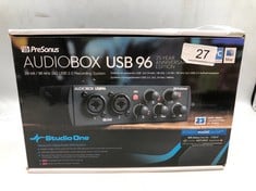 PRESONUS AUDIOBOX 96 - USB, AUDIO INTERFACE, FOR RECORDING, STREAMING, PODCASTING WITH SOFTWARE BUNDLE INCLUDING STUDIO ONE ARTIST, ABLETON LIVE LITE DAW, 25TH ANNIVERSARY EDITION.: LOCATION - TOP 50