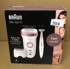 BRAUN SILK-PIL 9 EPILATOR FOR LONG-LASTING HAIR REMOVAL WITH ELECTRIC SHAVER & TRIMMER & BIKINI TRIMMER, 100% WATERPROOF, UK 2 PIN PLUG, 9-890, WHITE.: LOCATION - D