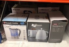 QUANTITY OF KITCHEN & APPLIANCES ITEMS TO INCLUDE SWAN SK31050WN, SYMPHONY 1.7 LITRE JUG KETTLE WITH RAPID BOIL, 3000 WATTS, WHITE: LOCATION - E