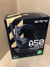 ASTRO GAMING A50 WIRELESS GAMING HEADSET + CHARGING BASE STATION, GAME/VOICE BALANCE CONTROL, 2.4 GHZ WIRELESS, 15 M RANGE, FOR XBOX SERIES X|S, XBOX ONE, PC, MAC - BLACK/GOLD.: LOCATION - F