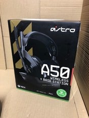 ASTRO GAMING A50 WIRELESS GAMING HEADSET + CHARGING BASE STATION, GAME/VOICE BALANCE CONTROL, 2.4 GHZ WIRELESS, 15 M RANGE, FOR XBOX SERIES X|S, XBOX ONE, PC, MAC - BLACK/GOLD.: LOCATION - F