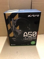 ASTRO GAMING A50 WIRELESS GAMING HEADSET + CHARGING BASE STATION, GAME/VOICE BALANCE CONTROL, 2.4 GHZ WIRELESS, 15 M RANGE, FOR XBOX SERIES X|S, XBOX ONE, PC, MAC - BLACK/GOLD.: LOCATION - F