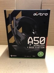 ASTRO GAMING A50 WIRELESS GAMING HEADSET + CHARGING BASE STATION, GAME/VOICE BALANCE CONTROL, 2.4 GHZ WIRELESS, 15 M RANGE, FOR XBOX SERIES X|S, XBOX ONE, PC, MAC - BLACK/GOLD.: LOCATION - F