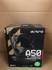 ASTRO GAMING A50 WIRELESS GAMING HEADSET + CHARGING BASE STATION, GAME/VOICE BALANCE CONTROL, 2.4 GHZ WIRELESS, 15 M RANGE, FOR XBOX SERIES X|S, XBOX ONE, PC, MAC - BLACK/GOLD.: LOCATION - F