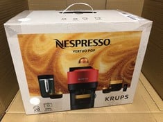 NESPRESSO VERTUO POP AUTOMATIC POD COFFEE MACHINE FOR AMERICANO, DECAF, ESPRESSO BY KRUPS IN COCONUT WHITE.: LOCATION - F