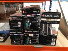 QUANTITY OF KITCHEN & APPLIANCES ITEMS TO INCLUDE RUSSELL HOBBS DUAL VOLTAGE STEAM GLIDE TRAVEL IRON, 80ML WATER TANK, STAINLESS STEEL SOLEPLATE, WATER SPRAY, VARIABLE TEMP & STEAM, 1.5M CORD, 830W,