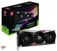 MSI GAMING GEFORCE RTX 4090 24GB GDRR6X 384-BIT HDMI/DP NVLINK TRI-FROZR 3 ADA LOVELACE ARCHITECTURE OC GRAPHICS CARD (RTX 4090 GAMING X TRIO 24G). RRP £1740: LOCATION - F RACK