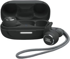 JBL REFLECT AERO IN-EAR EARPHONES, TRUE ADAPTIVE NOISE CANCELLING TECHNOLOGY, WATERPROOF DESIGN,  IN BLACK: LOCATION - D RACK