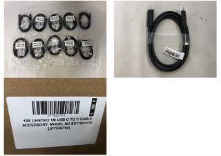 10X LENOVO 1M USB C TO C CABLE  ACCESSORY: MODEL NO SC11B41470: LOCATION - E