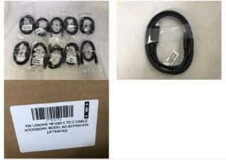 10X LENOVO 1M USB C TO C CABLE  ACCESSORY: MODEL NO SC11B41470: LOCATION - E