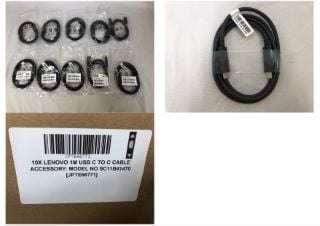 10X LENOVO 1M USB C TO C CABLE  ACCESSORY: MODEL NO SC11B41470: LOCATION - E