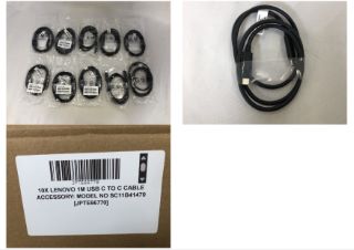 10X LENOVO 1M USB C TO C CABLE  ACCESSORY: MODEL NO SC11B41470: LOCATION - E