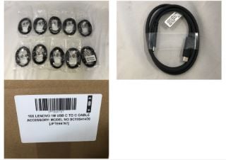 10X LENOVO 1M USB C TO C CABLE  ACCESSORY: MODEL NO SC11B41470: LOCATION - D