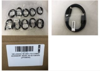 10X LENOVO 1M USB C TO C CABLE  ACCESSORY: MODEL NO SC11B41470: LOCATION - D