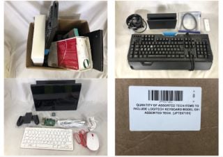 QUANTITY OF ASSORTED TECH ITEMS TO INCLUDE LOGITECH KEYBOARD MODEL G910  ASSORTED TECH.: LOCATION - K