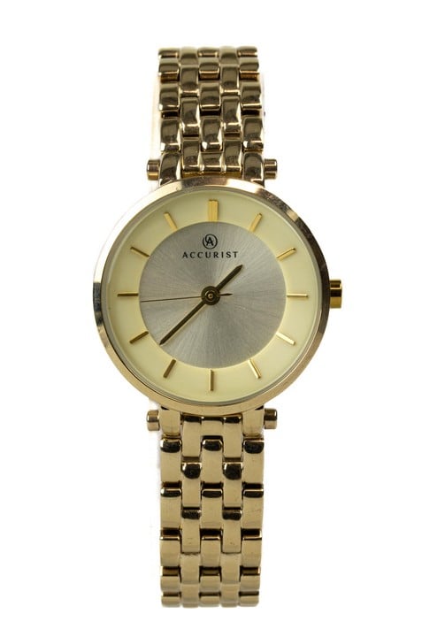 Accurist Quartz Watch, Model: CAL.1L32 Gold Plated Stainless Steel Bracelet. Brief Condition Report: Ex Display (Not Currently Running) (VAT Only Payable on Buyers Premium)