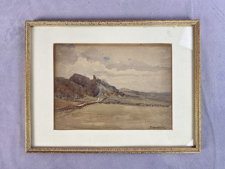 John Edgar Mitchell (1871-1922) Prudhoe Castle Signed. Watercolour, 30x22cm (Approx) (VAT ONLY PAYABLE ON BUYERS PREMIUM