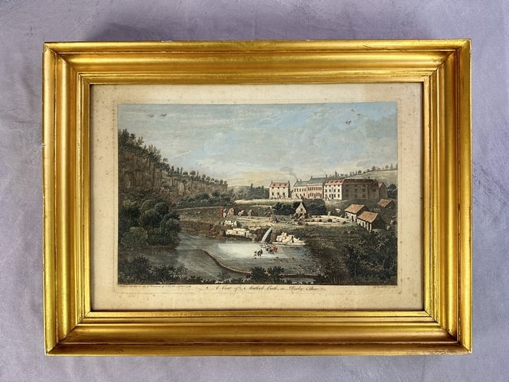 John Boydell (1720 - 1804), Local Interest, By and After, A View of Matlock Bath in Derby Shire [sic], Published according to Act of Parliament by J. Boydell Engraver, 1749, hand-coloured copperplat