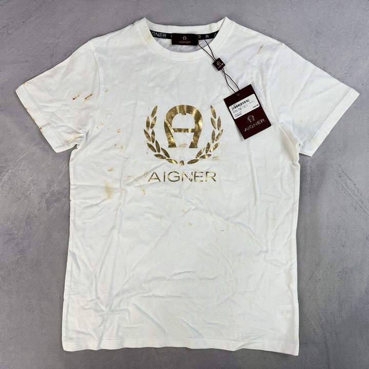 Aigner Boys Cotton Logo T-Shirt - Size 12 Years