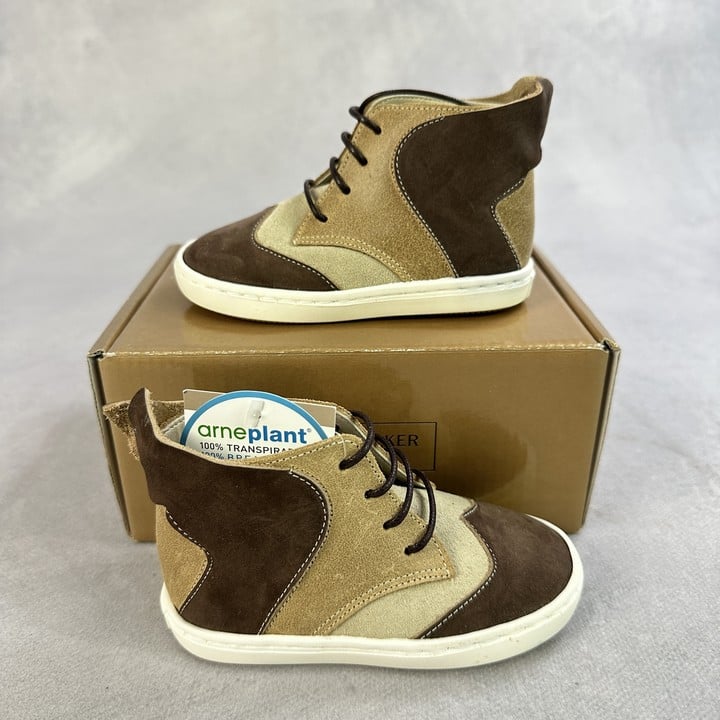 Babywalker  & Brown Suede High Top Trainers With Wings - Size 20