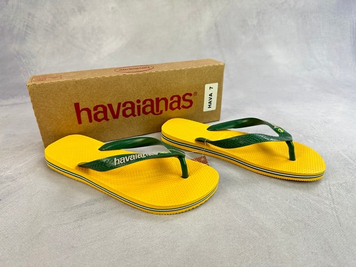 Havaianas Kids Brazil Logo Flip Flops - Size 4