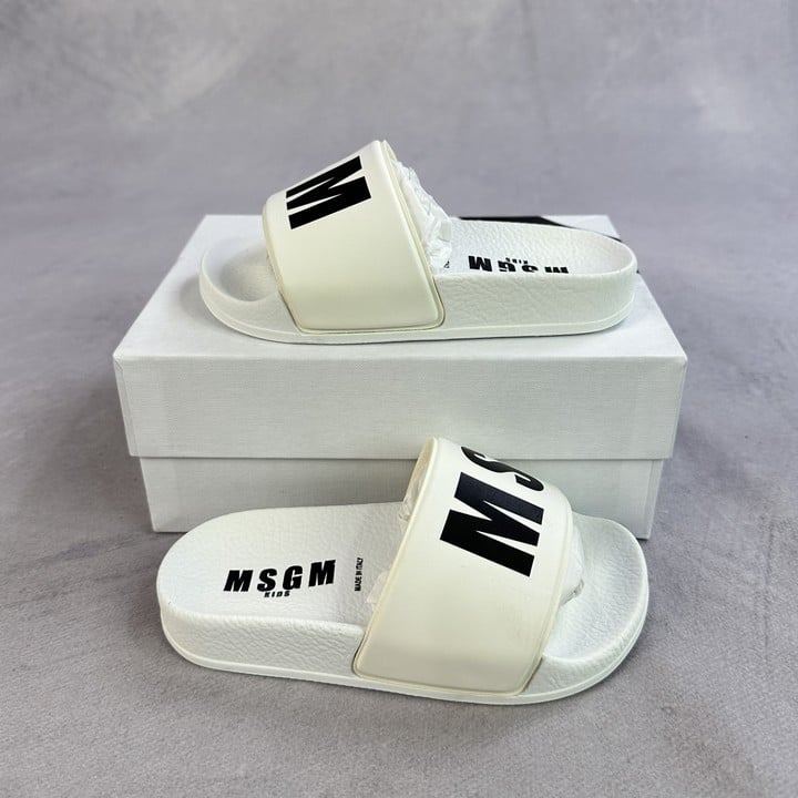 Msgm Shoes Unisex Pvc Logo Sliders - Size 27