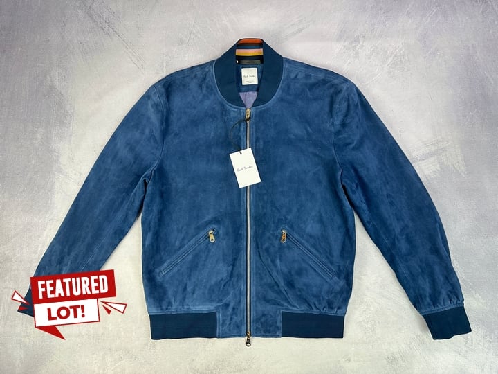 Paul Smith Gent's Suede Bomber Jacket. Size: L, Made From: 100% Lamb Suede Leather. Rrp: £1400