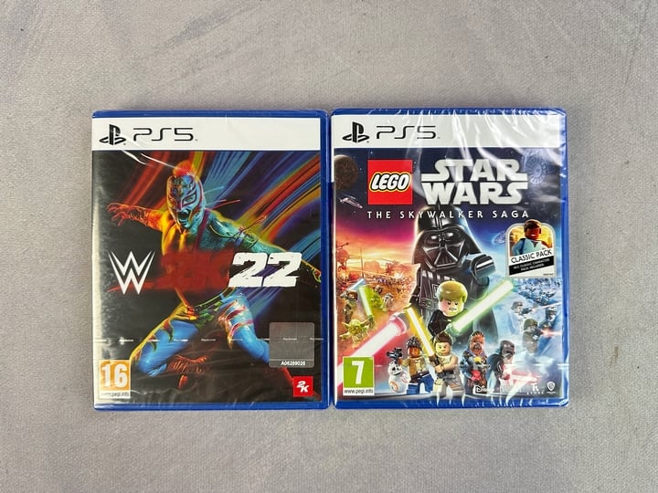 PS5 Games WWE 2K22 And Lego Star Wars The Skywalker saga Sealed (MPSS03022457) (VAT ONLY PAYABLE ON BUYERS PREMIUM)