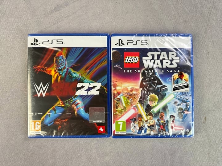 PS5 Games WWE 2K22 And Lego Star Wars The Skywalker saga Sealed (MPSS03022457) (VAT ONLY PAYABLE ON BUYERS PREMIUM)