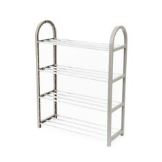 PALLET WITH 4 SHELVES SHOE RACK QUANTITY. POLYPROPYLENE AND METAL. UP TO 12 PAIRS OF SHOES. SIZE: 49,5 X 18,4 X 65 CM.