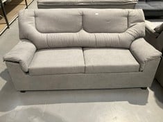 TWO SEATER SOFA, GREY COLOUR, WOODEN LEGS.