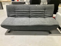 SOFA BED DARK GREY COLOUR (FABRIC UNPICKED AT THE BACK).