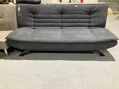 DARK GREY SOFA BED WITH METAL LEGS.